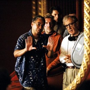 MATCH POINT, cinematographer Remi Adefarasin, assistant director Chris Newman, director Woody Allen on set, 2005, (c) DreamWorks