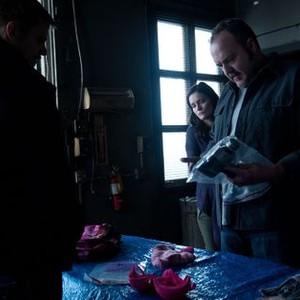The Killing, Joel Kinnaman (L), Jamie Anne Allman (C), Brent Sexton (R), 'My Lucky Day', Season 2, Ep. #2, 04/01/2012, ©AMC
