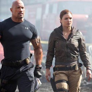 FAST & FURIOUS 6, from left: Dwayne Johnson, Gina Carano, 2013. ph: Giles Keyte/©Universal Pictures