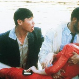 BULLET IN THE HEAD, (aka DIE XUE JIE TOU), standing from left: Tony LEUNG Chiu Wai, Jacky Cheung, Waise Lee, Anita Mui (being held), 1990, © Tsi Seng