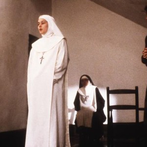 AGNES OF GOD, front from left: Meg Tilly, Jane Fonda, 1985, © Columbia