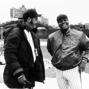 ROOKIE OF THE YEAR, from left: director Daniel Stern, Bobby Bonilla, on set, 1993. ©20th Century-Fox Film Corporation, TM & Copyright