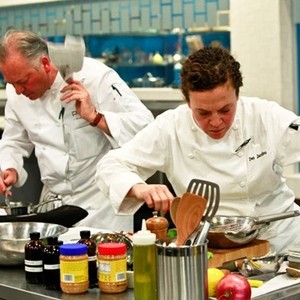 Top Chef: Masters, John Rivera Sedlar (L), Traci Des Jardins (R), 'Restaurant Wars', Season 3, Ep. #1, 04/06/2011, ©BRAVO