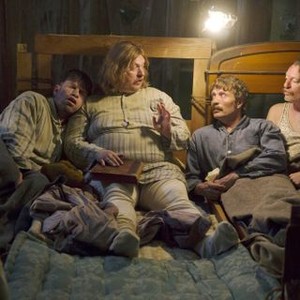 MEN & CHICKEN, (aka MEN AND CHICKEN, aka MAEND & HONS), from left: Nikolaj Lie Kaas, Nicolas Bro, Mads Mikkelsen, Soren Malling, 2015. © Drafthouse Films