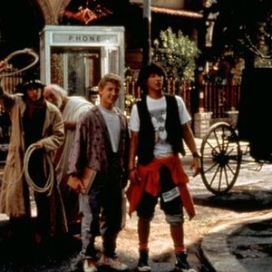 BILL & TED'S EXCELLENT ADVENTURE, Dan Shor, Tony Steedman, Alex Winter, Keanu Reeves, 1989, (c)Orion Pictures