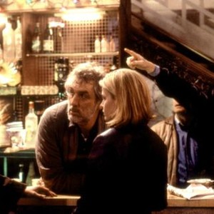 THE SAINT, Val Kilmer, director Phillip Noyce, Elisabeth Shue on set, 1997, (c)Paramount