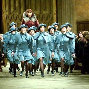 HARRY POTTER AND THE GOBLET OF FIRE, Frances de la Tour (with various Beauxbatons students), 2005, (c) Warner Brothers