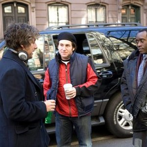 REIGN OVER ME, Adam Sandler, director Mike Binder, Don Cheadle, on set, 2007. ©Sony Pictures