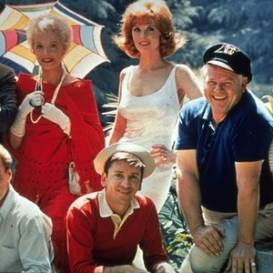 Jim Backus, Natalie Schafer, Tina Louise, Alan Hale Jr., Bob Denver and Russell Johnson (clockwise from top left)