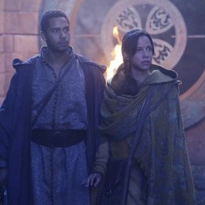 Once Upon a Time, Elliot Knight (L), Caroline Ford (R), 'Nimue', Season 5, Ep. #7, 11/08/2015, ©KSITE
