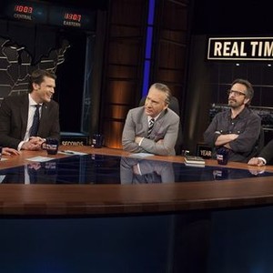 Real Time with Bill Maher, Bill Maher (L), Marc Maron (C), Jeremy Scahill (R), 02/21/2003, ©HBO