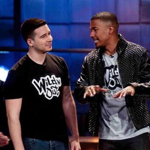 Nick Cannon Presents Wild 'n' Out, Vinny Guadagnino (L), Nick Cannon (R), 'Vinny Guadagnino/Talib Kweli', Season 5, Ep. #4, 07/30/2013, ©MTV