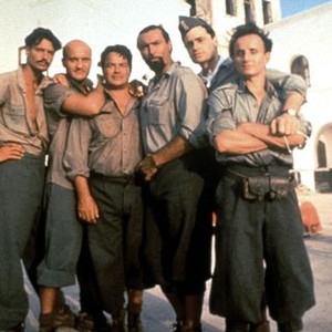 MEDITERRANEO, Gigio Alberti, Claudio Bisio, Ugo Conti, Diego Abatantuono, Vasco Mirandola, Giuseppe Cederna, 1991, (c)Miramax