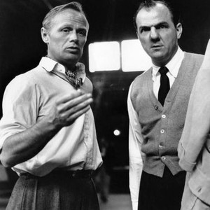 TIME LIMIT, Richard Widmark, Karl Malden, on set, 1957