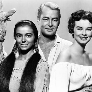 DRUM BEAT, from left: Marisa Pavan, Alan Ladd, Audrey Dalton, 1954