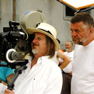 THE BORDER POST, (aka KARAULA), cinematographer Slobodan Trninic, director Rajko Grlic (right), on set, 2006. ©Doors Art Foundation