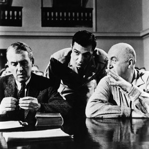 ANATOMY OF A MURDER, from left: James Stewart, Ben Gazzara, director Otto Preminger on set, 1959, aoam1959js-fsct02(aoam1959js-fsct02)