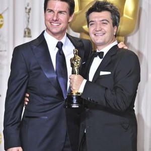 Tom Cruise, presenter, Thomas Langmann, Producer, winner of Best Motion Picture of the Year for THE ARTIST in the press room for The 84th Annual Academy Awards - Oscars 2012 - Press Room 2, Hollywood  Highland Center, Los Angeles, CA February 26, 2012. Pho