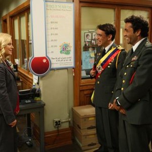 Parks and Recreation, Amy Poehler (L), Fred Armisen (C), Federico Dordei (R), 'Sister City', Season 2, Ep. #5, 10/15/2009, ©NBC