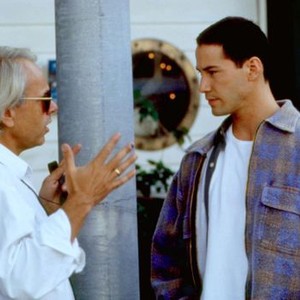 SPEED, director Jan de Bont, Keanu Reeves, on set, 1994,  TM and Copyright ©20th Century Fox Film Corp. All rights reserved.