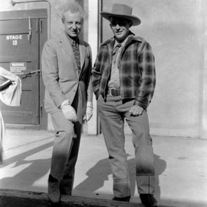 RHYTHM ON THE RANGE, from left: classical music conductor Leopold Stokowski, Bing Crosby on the Paramount back lot, 1936