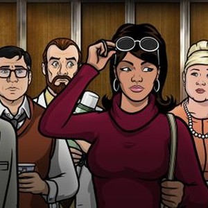 Archer, from left: Adam Reed, Chris Parnell, Lucky Yates, Aisha Tyler, Amber Nash, Judy Greer, 'Vision Quest', Season 6, Ep. #5, 02/05/2015, ©FX
