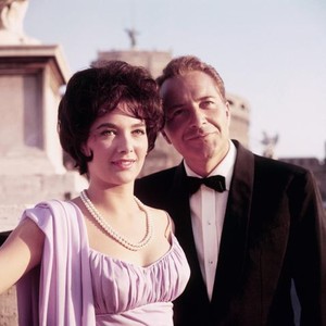 ROME ADVENTURE, from left: Suzanne Pleshette, Rossano Brazzi, 1962