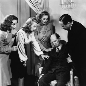 THREE GIRLS ABOUT TOWN, Janet Blair, Joan Blondell, Binnie Barnes, Walter Soderling, Robert Benchley, 1941