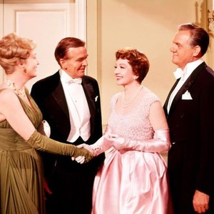 PARRISH, from left: Irene Windust, Hayden Rorke, Claudette Colbert, Karl Malden, 1961