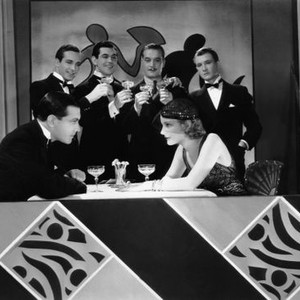 THE LAST FLIGHT, (back) David Manners, Johnny Mack Brown, Walter Byron, Elliott Nugent, (front) Richard Barthelmess, Helen Chandler, 1931