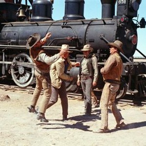 THE TRAIN ROBBERS, Rod Taylor, John Wayne, Christopher George, Ben Johnson, 1973
