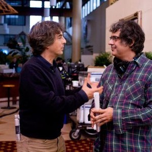 CEDAR RAPIDS, from left: producer Alexander Payne, director Miguel Arteta, on set, 2011. ph: Zade Rosenthal/TM and Copyright ©Fox Searchlight Pictures. All rights reserved.