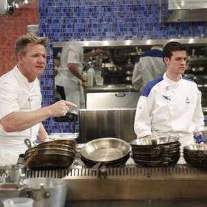 Hell's Kitchen, Gordon Ramsay (L), Chad Gelso (R), 10 Chefs Compete, Season 15, Ep. #8, 3/2/2016, ©FOX