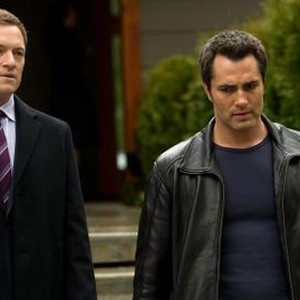Continuum, Tahmoh Penikett (L), Victor Webster (R), 'The Politics Of Time', Season 1, Ep. #7, 02/25/2013, ©SYFY