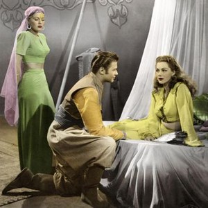 ALI BABA AND THE FORTY THIEVES, from left: Ramsay Ames, Turhan Bey, Maria Montez, 1944