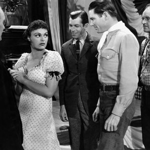 DRIFT FENCE, second and fourth from left: Katherine DeMille, Tom Keene, 1936