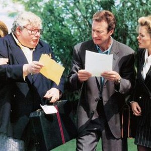 BLAME IT ON THE BELLBOY, from left: Alison Steadman, Richard Griffiths, Bryan Brown, Patsy Kensit, 1992, © Buena Vista