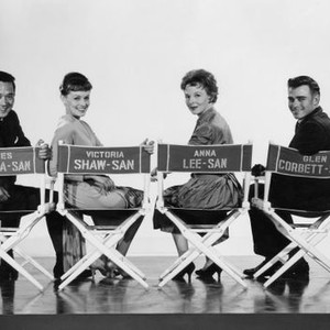 THE CRIMSON KIMONO, James Shigeta, Victoria Shaw, Anna Lee, Glenn Corbett, on-set, 1959