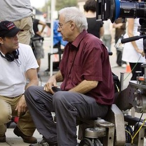 FLASH OF GENIUS, director Marc Abraham (left), cinematographer Dante Spinotti, on set, 2008. ©Universal