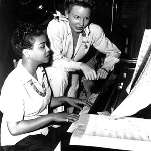 SOMETHING TO SHOUT ABOUT, Hazel Scott, Janet Blair on set, 1943