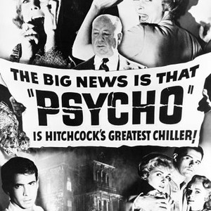 PSYCHO, (top) Vera Miles, Alfred Hitchcock, Janet Leigh, (bottom) Anthony Perkins, John Gavin, 1960