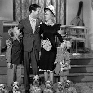 LIFE WITH BLONDIE, Larry Simms, Arthur Lake, Penny Singleton, Marjorie Kent, Daisy, 1945