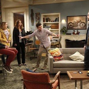 Undateable, Bianca Kajlich (L), Brent Morin (R), 'A Japanese Businessman Walks Into a Bar', Season 2, Ep. #1, 03/17/2015, ©NBC
