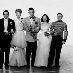 BEST FOOT FORWARD, William Gaxton, Lucille Ball, Harry James, Virginia Weidler, Tommy Dix, 1943