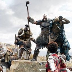 BLACK PANTHER, WINSTON DUKE (CENTER, SCREAMING), 2018. © MARVEL/© WALT DISNEY STUDIOS MOTION PICTURES