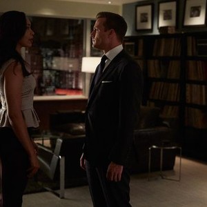 Suits, Gina Torres (L), Gabriel Macht (R), 'This is Rome', Season 4, Ep. #10, 08/20/2014, ©USA