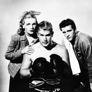 JOE PALOOKA IN WINNER TAKE ALL, (aka WINNER TAKE ALL), from left: Elyse Knox, Joe Kirkwood Jr., Stanley Clements, 1948