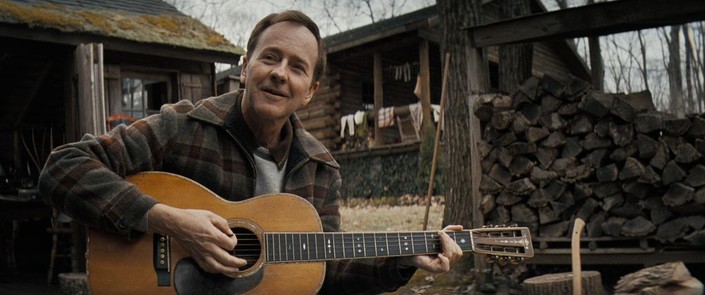 Pete Seeger (Edward Norton), in "A Complete Unknown." (Searchlight Pictures)