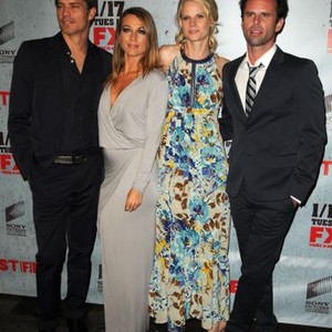 Timothy Olyphant, Natalie Zea, Joelle Carter, Walton Goggins at arrivals for JUSTIFIED Season 3 Premiere, Directors Guild of America (DGA) Theater, Los Angeles, CA January 10, 2012. Photo By: Dee Cercone/Everett Collection