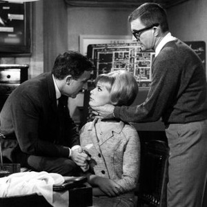 A SHOT IN THE DARK, Peter Sellers, Elke Sommer, director Blake Edwards on set, 1964